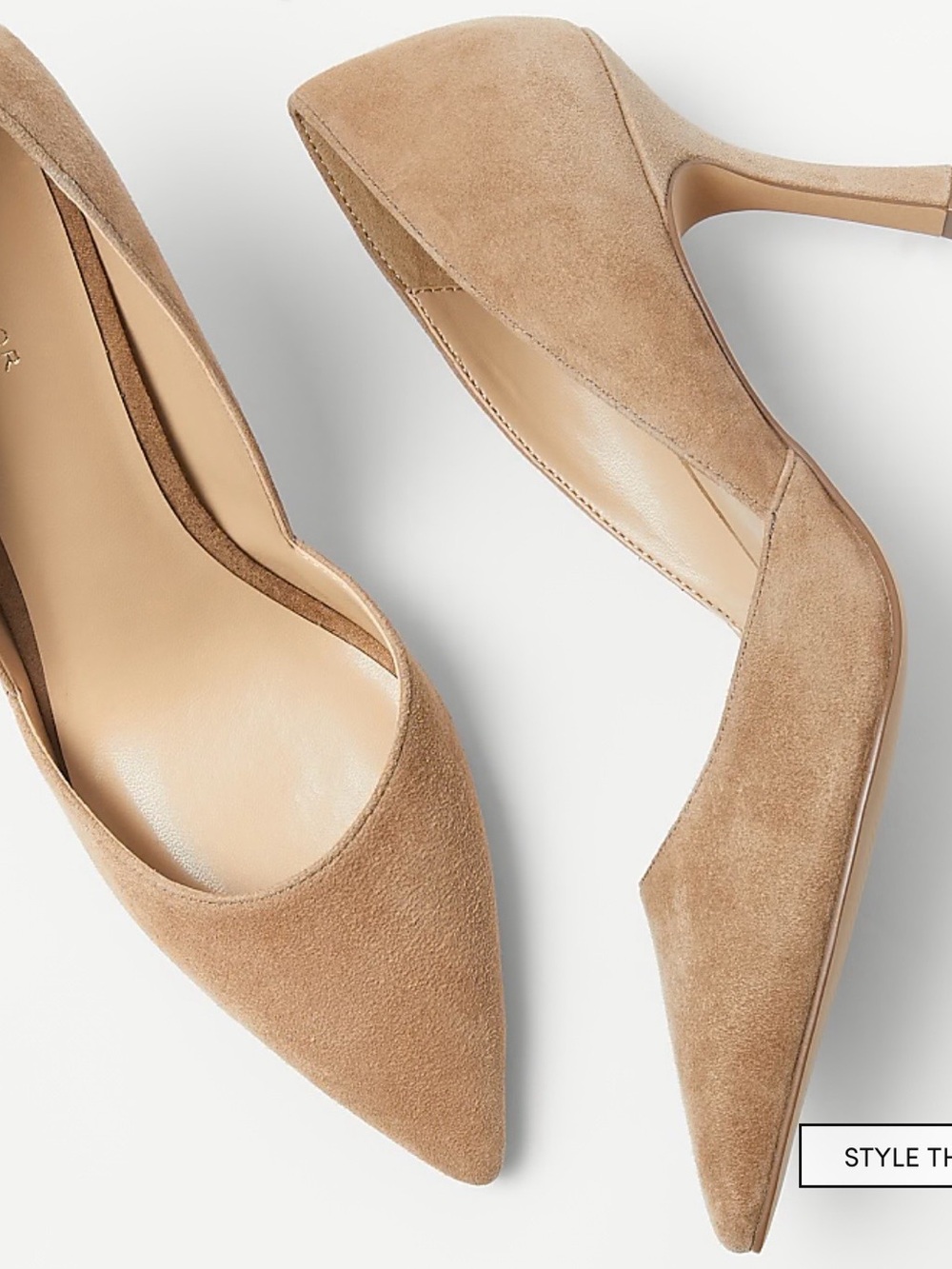 Ann Taylor Azra Posh Camel Suede Pointed Toe Pumps